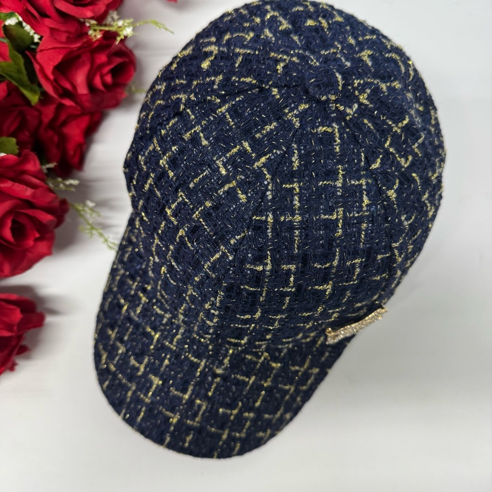 🔥OOAK CUSTOM TWEED CAMELLIA FLOWER HAT - Picture 12 of 13